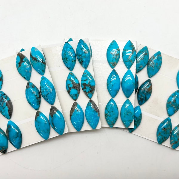 Kingman Turquoise 12x25mm Marquise Cabochon Earring Pairs/ Sold as Pairs/ Group 2