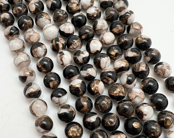 Dalmatian Bronze 8mm Round Beads/ Sold by 16&quot; Strand/ DMRB8