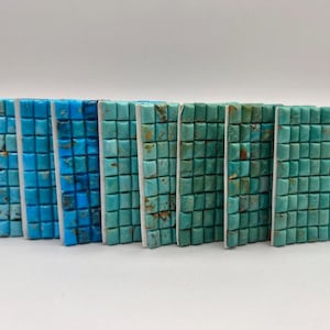 RETTANGOLO 6x8mm - Cabochon calibrati turchese Kingman - Venduti singolarmente - Venduti tramite carta - Stabilizzato, colore naturale