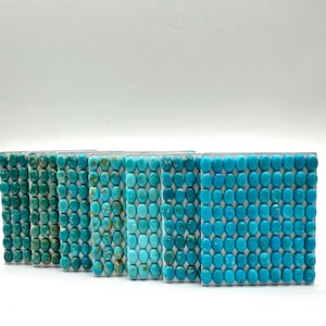 5x7mm OVAL - Kingman Turquoise Calibrated Cabochons - Sold Individually - Sold by Card - Stabilized, Natural Color