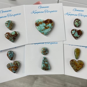 Natural Rising Phoenix Kingman Turquoise Freeform Cabochons/ Backed/ Group 1