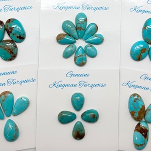 Kingman Turquoise Freeform Cabochon Suites/ Freeform Cabs/ Sold Individually/ Group 6