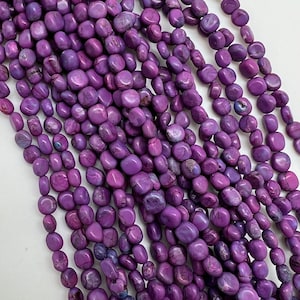 Mohave Purple Mini Nugget Beads/ Sold by 8" Strand/ Kingman Turquoise Mine/ MPSN12