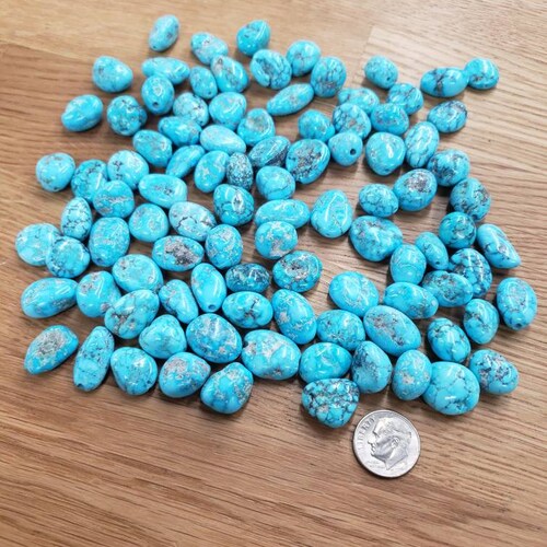 Rare Natural Kingman Turquoise Loose Drilled Nugget Beads/ Etsy