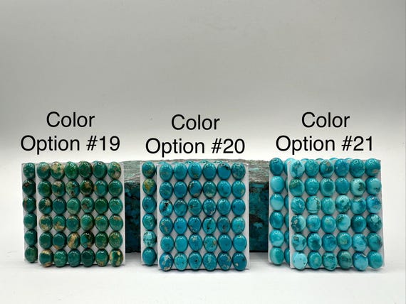 8x10mm OVAL - Kingman Turquoise Calibrated Cabochons - Sold Individually - Sold by Card - Stabilized, Natural Color