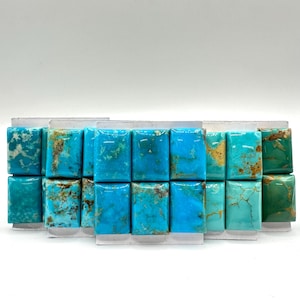 18 x 25 mm RECTANGLE - Kingman Türkis kalibrierte Cabochons - einzeln verkauft - pro Karte verkauft - stabilisiert, natürliche Farbe