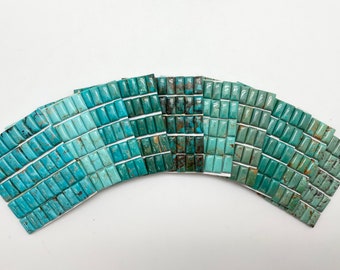 7x14mm RECTANGLE - Kingman Turquoise Calibrated Cabochons - Sold Individually - Sold by Card - Stabilized, Natural Color