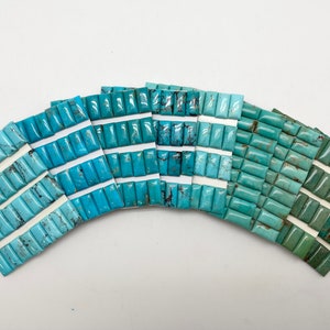 8x16mm RECTANGLE - Kingman Türkis kalibrierte Cabochons - Einzeln verkauft - Verkauf per Karte - Stabilisiert, Natürliche Farbe