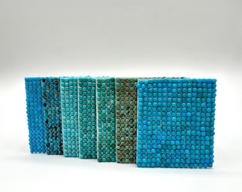 3mm ROUND - Kingman Turquoise Calibrated Cabochons - Sold Individually - Sold by Cabochon Card - Stabilized, Natural Color