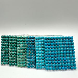 5mm ROUND - Kingman Turquoise Calibrated Cabochons - Sold Individually - Sold by Card
