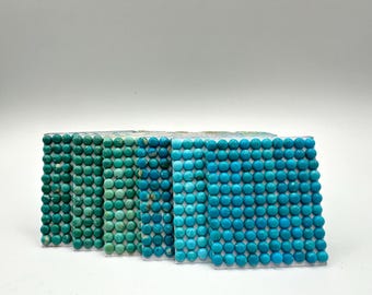 Cabochon calibrati in turchese Kingman da 5 mm - Venduti singolarmente - Venduti su carta