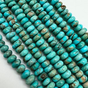Kingman Turquoise 7-8mm Rondell Beads Sold by 8 Strand - Etsy