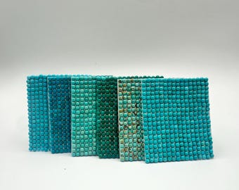 3 mm RUND - Kingman Türkis kalibrierte Cabochons - einzeln verkauft - von Cabochon Karte - stabilisiert, natürliche Farbe