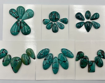 Vintage Hubei Chinese Turquoise Freeform. Cabochon Suites - Sold Individually - Group 6