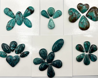 Vintage Hubei Chinese Turquoise Freeform Cabochon Suites - Sold Individually - Group 2