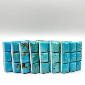 15 x 20 mm RECTANGLE - Kingman Türkis kalibrierte Cabochons - einzeln verkauft - pro Karte verkauft - stabilisiert, natürliche Farbe