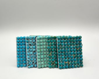 6 mm RUND - Kingman Türkis kalibrierte Cabochons - einzeln verkauft - pro Karte