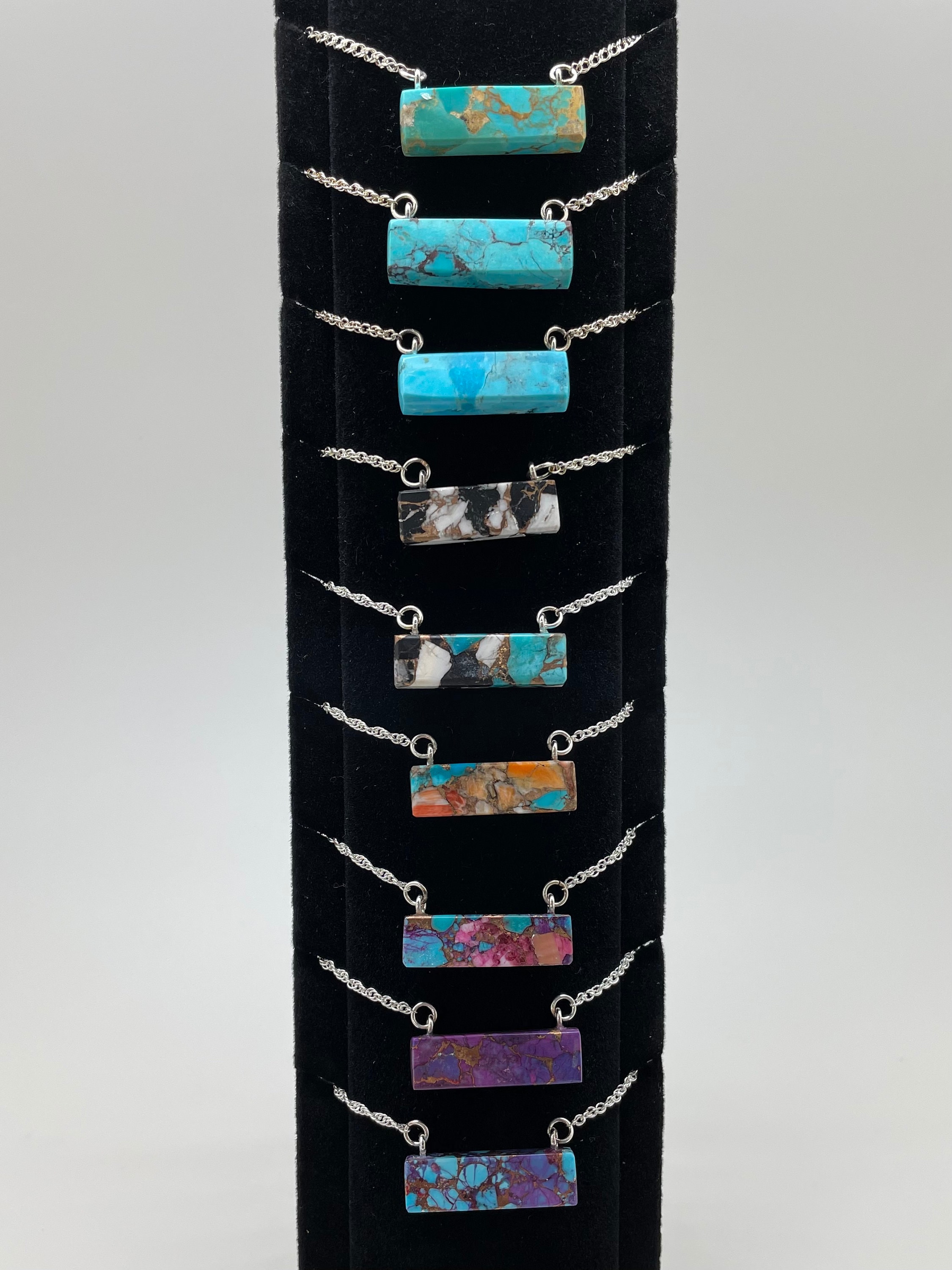 Kingman Turquoise Naked Bar Necklaces/TN116