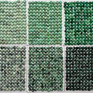 Black Bridge Variscite 4mm Round Calibrated Cabochons - Sold Individually - Sold by Full Card - Stabilized, Natural Color - Jewelry Making