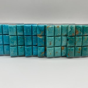 RECTANGLE 13 x 18 mm - Cabochons Kingman Turquoise calibrés - Vendus à l'unité - Vendu par carte