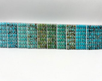 6x9mm PEAR - Kingman Turquoise Calibrated Cabochons - Sold Individually - Sold by Card - Stabilized, Natural Color