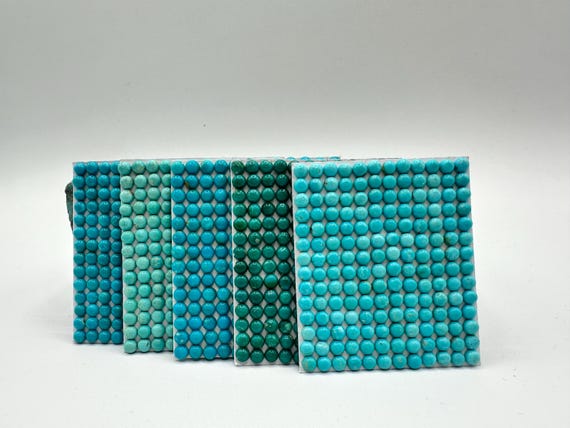 4mm ROUND - Kingman Turquoise Calibrated Cabochons - Sold Individually - Sold by Card - Stabilized, Natural Color