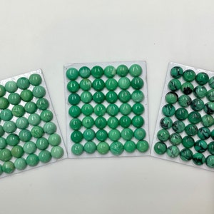 Black Bridge Variscite 8mm Round Calibrated Cabochons - Sold Individually - Stabilized, Natural Color - Jewelry Making