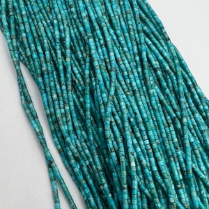 Perline Heishi Kingman Turchese da 2 mm - Vendute in filoni da 16"