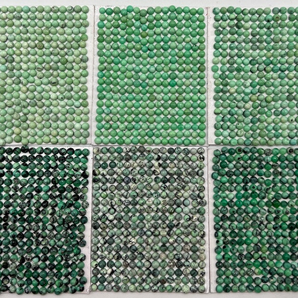 Black Bridge Variscite 3mm Round Calibrated Cabochons - Sold Individually - Stabilized, Natural Color - Jewelry Making