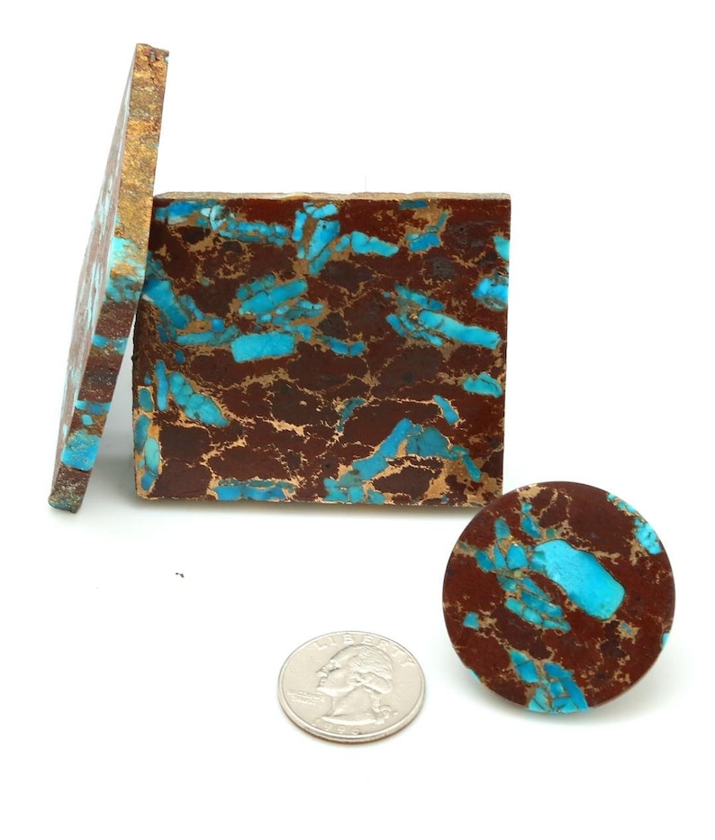 Finished Cabochon Mohave Purple /& Kingman Blue Turquoise Jewelry Making Lapidary Pendant Making
