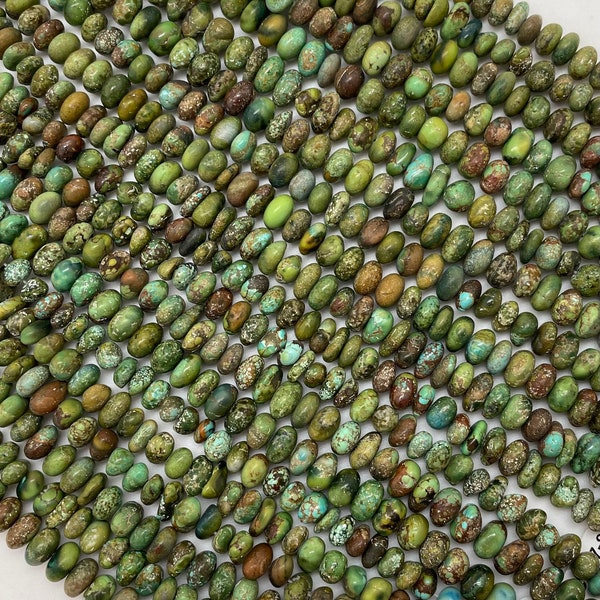 Autumn Creek 7-8mm Side-Drilled Nugget Beads/ Sold by 8" Strand/ Kingman Turquoise Mine/ ACTR7-8