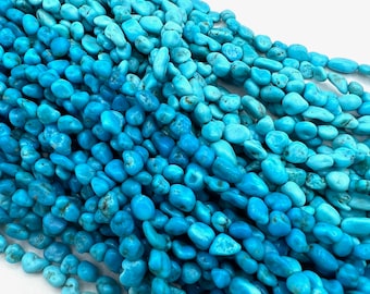 Kingman Turquoise AAA Ithica Large Rough Nugget Beads - Approx. 5-6mm - Sold by 8" Strand