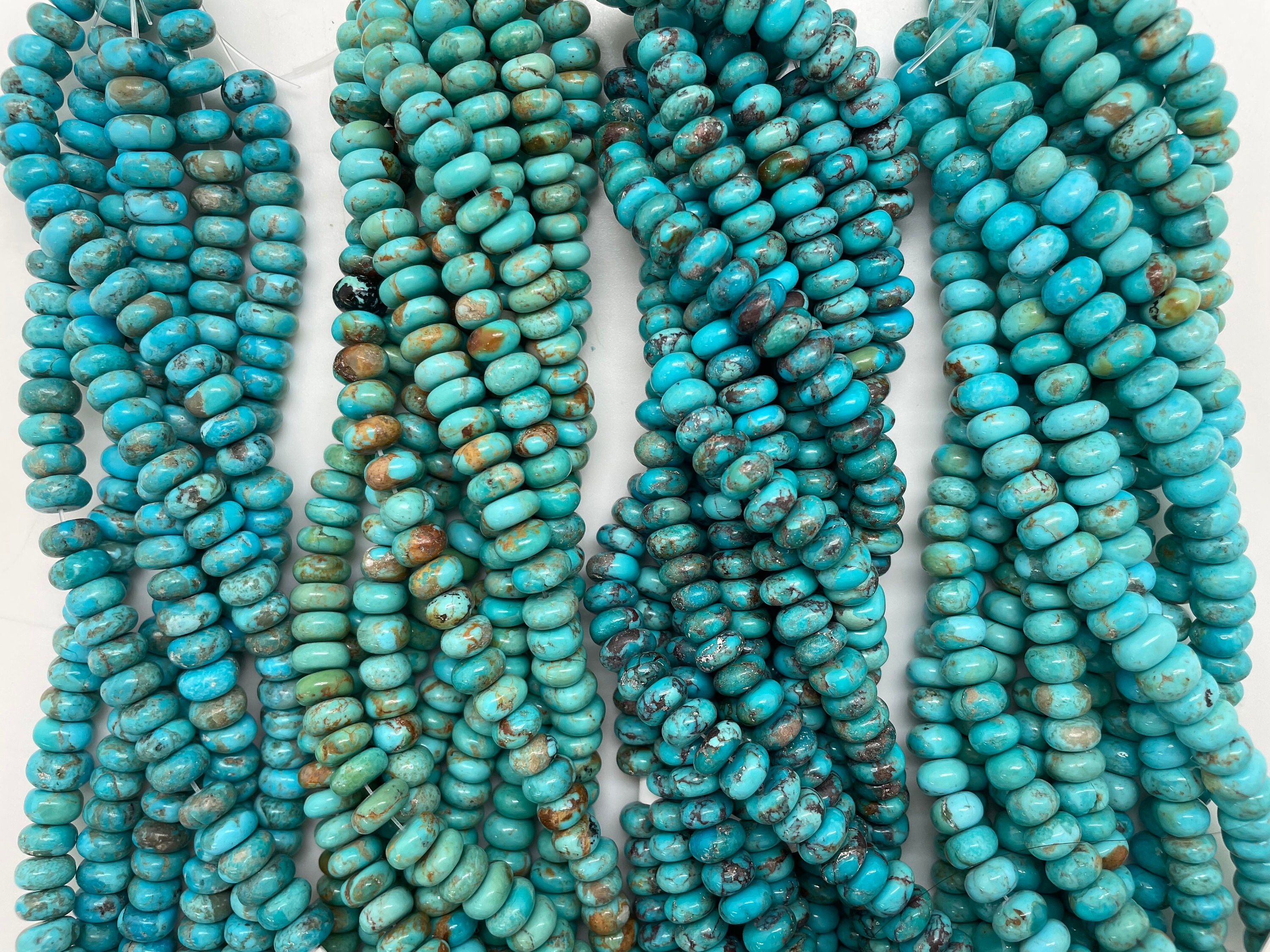 Kingman Turquoise 8-9mm Rondell Beads Sold by 8 Strand - Etsy