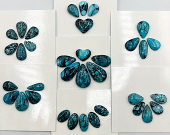 Vintage Hubei Chinese Turquoise Freeform Cabochon Suites - Sold Individually - Group 14