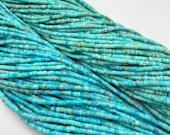 Kingman Turquoise 2-3 mm Rustikale Heishi Perlen - 16 "Perlenstrang - Einzeln Verkauft