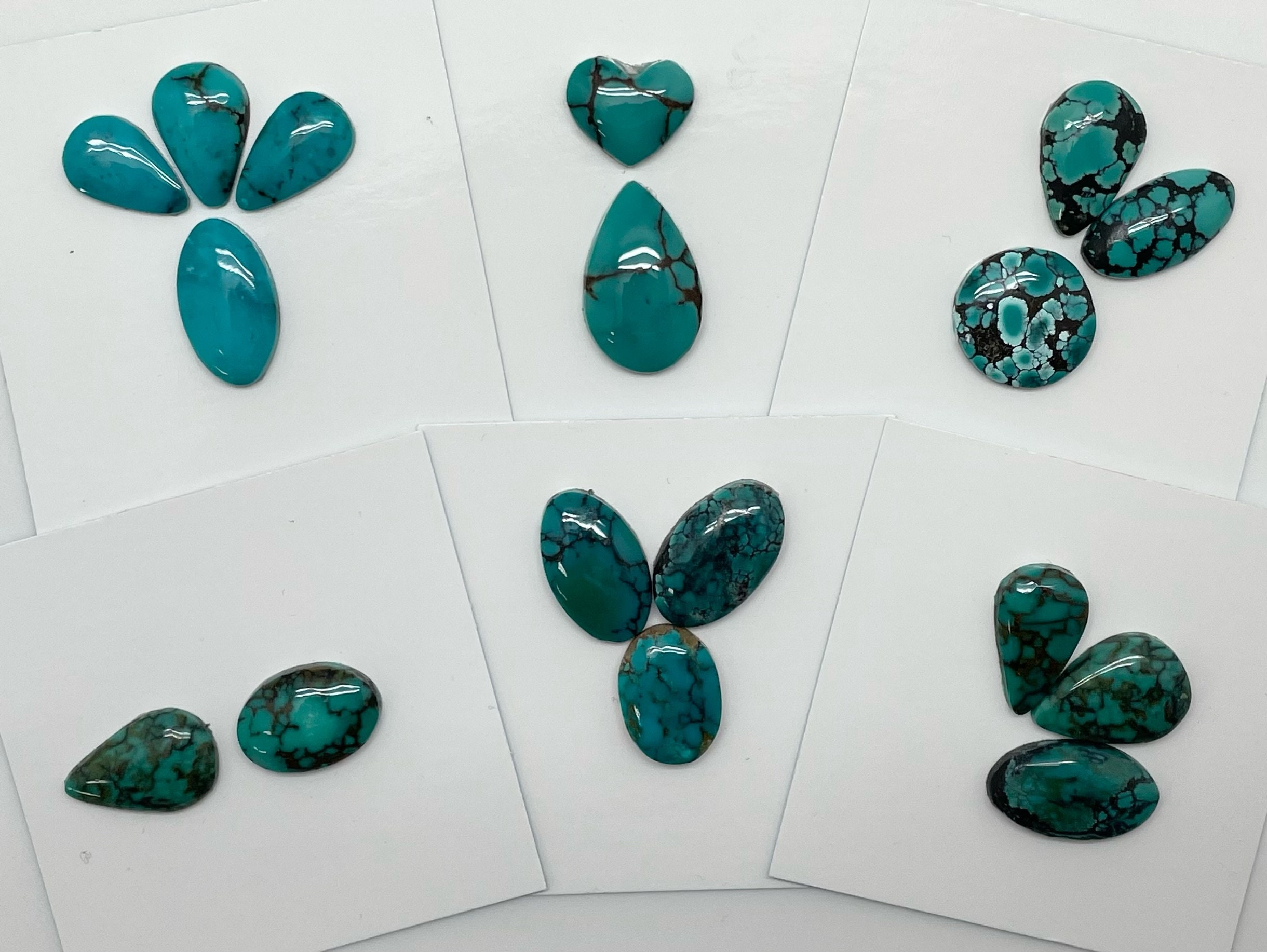 Vintage Hubei Chinese Turquoise Suites/ Freeform Cabochons/ Sold Individually/ Group 11