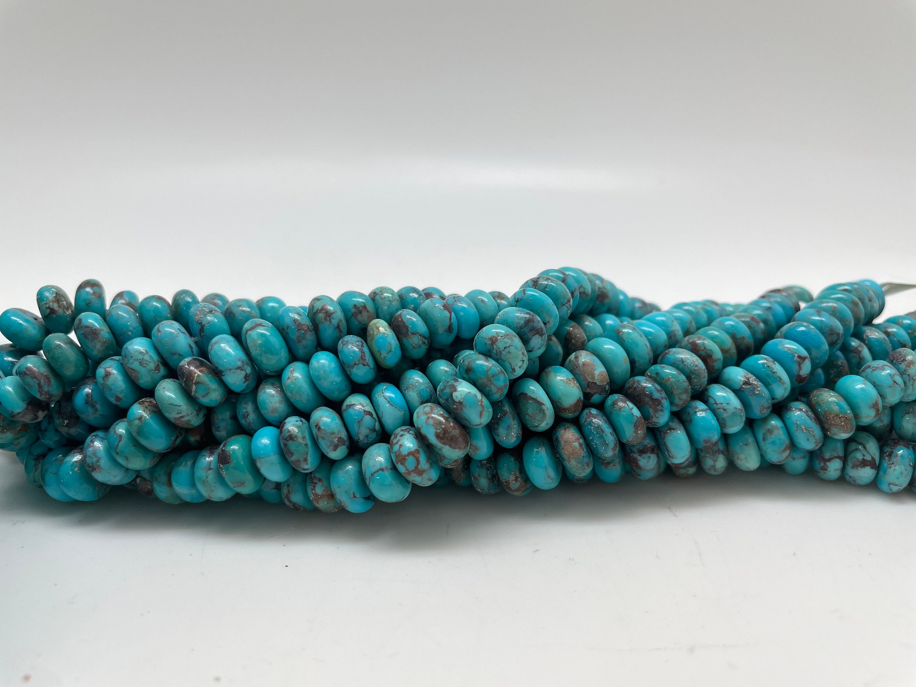 Kingman Turquoise 8-9mm Rondell Beads Sold by 8 Strand - Etsy