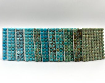 6mm ROUND - Kingman Turquoise Calibrated Cabochons - Sold Individually - Sold by Card - Stabilized, Natural Color