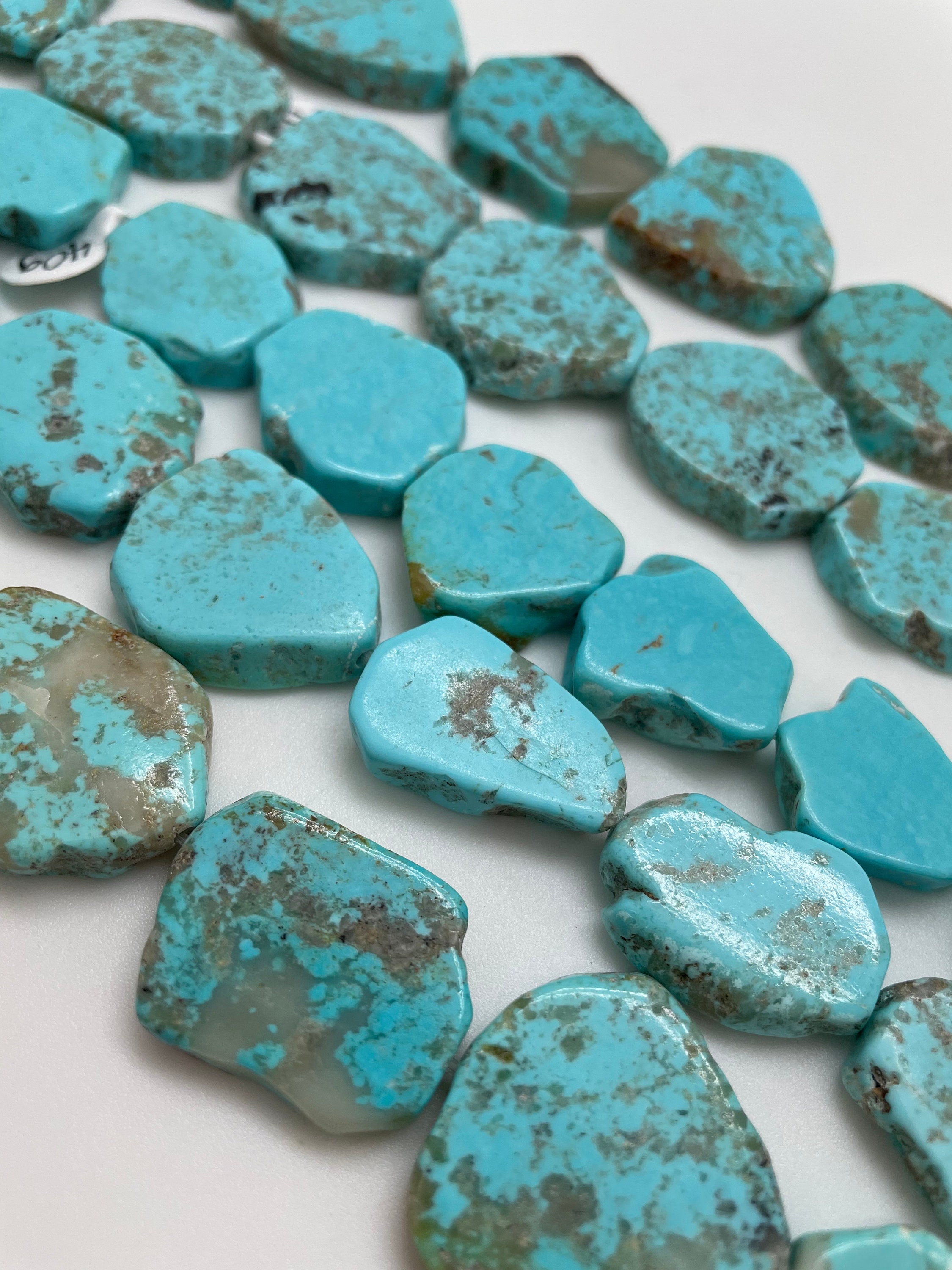 Kingman Turquoise Slab Beads/ Sold by Strand/ Group 26 Etsy