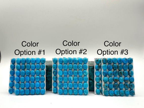 8x10mm OVAL - Kingman Turquoise Calibrated Cabochons - Sold Individually - Sold by Card - Stabilized, Natural Color