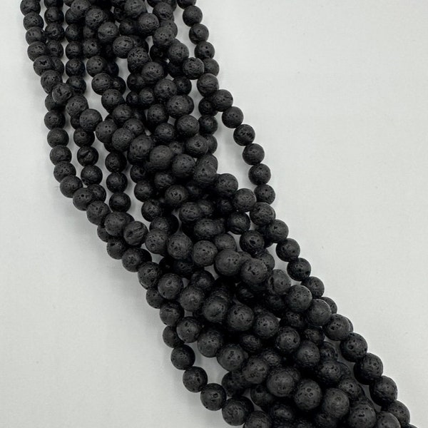 8mm ( Approximately) Rounds Lava Rock Beads/ Sold in 16" Strands