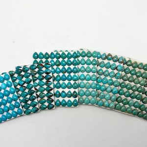 PERA 8x10 mm - Cabochon calibrati turchese Kingman - Venduto singolarmente - Venduto con carta - Colore naturale stabilizzato