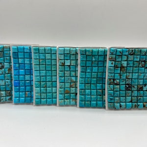 6 mm VIERKANT - Kingman turkoois gekalibreerde cabochons - afzonderlijk verkocht - Verkocht per kaart - gestabiliseerd, natuurlijke kleur