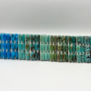 8x20mm OVAL - Kingman Turquoise Calibrated Cabochons - Sold Individually - Sold by Card - Stabilized, Natural Color
