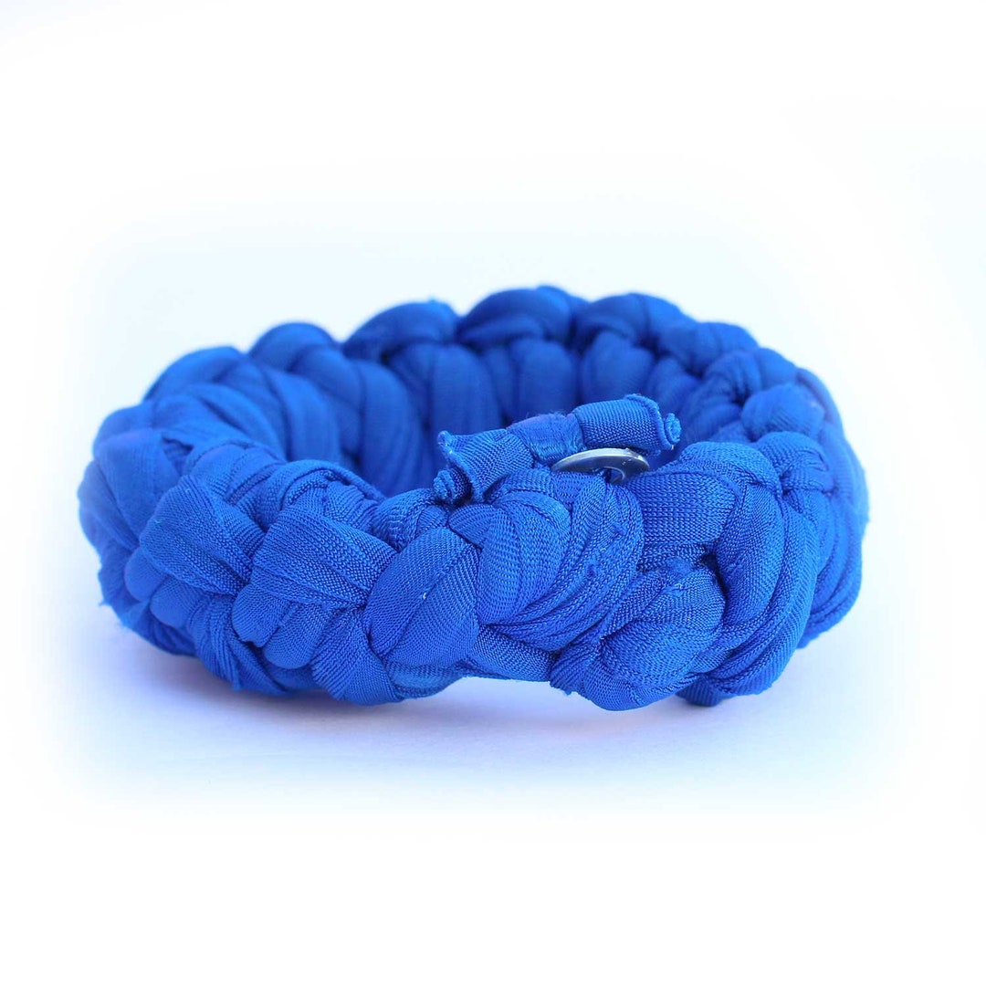 Wrap bracelet, Blue bracelet, Upcycled, fabric bracelet, fabric ...