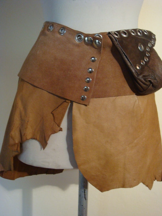 festival leather skirt