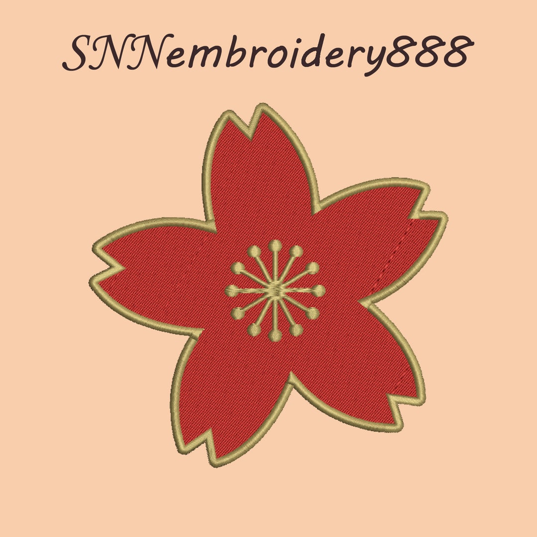 9 Size Sakura Flower-3 Logo Embroidery Design Instant Download 9