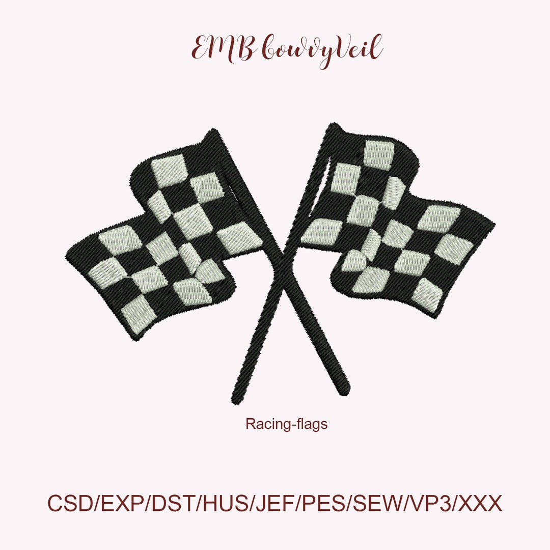 4 Size Racing-flags Logo Embroidery Design Instant Download 9 Formats ...