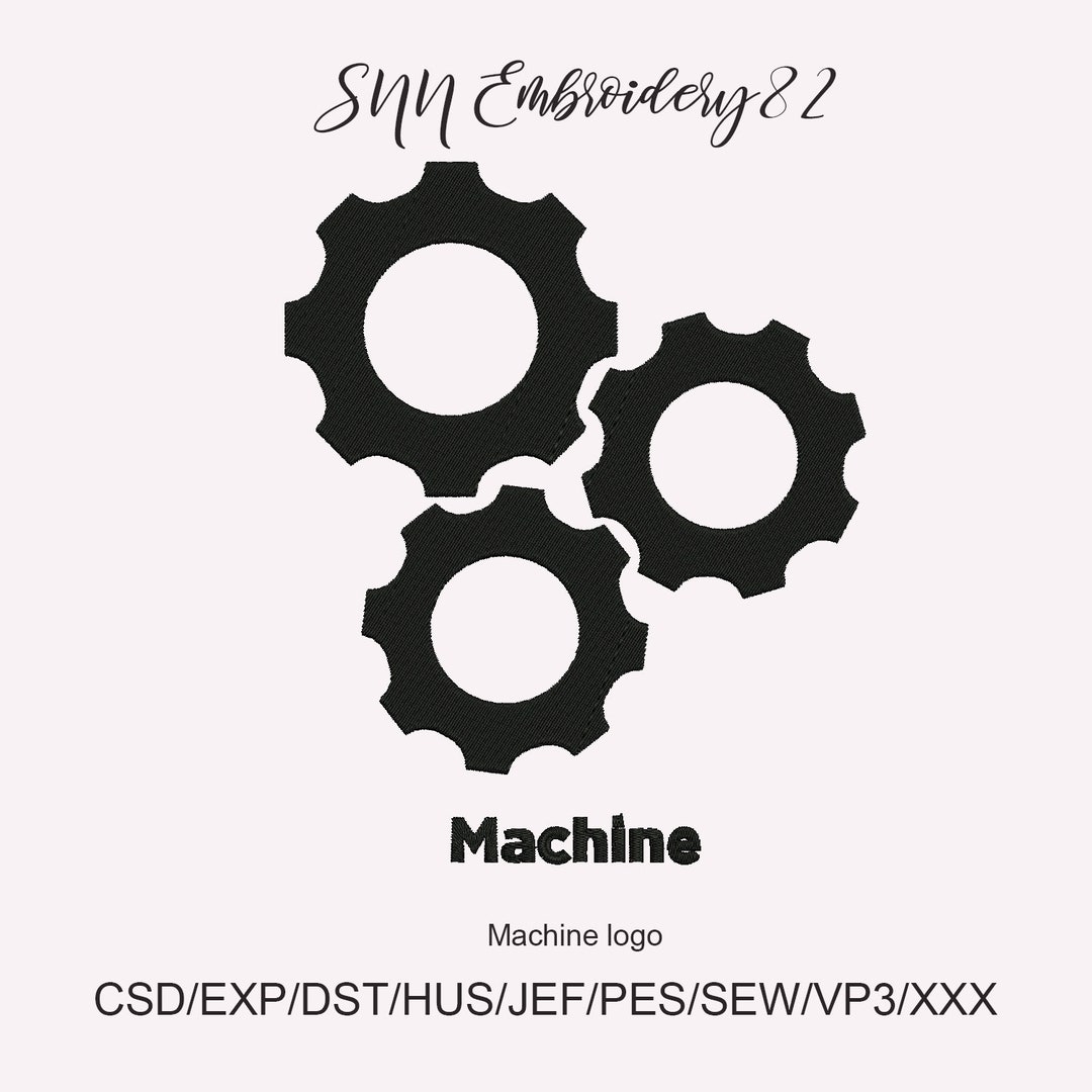 6 Size Machine-icon Logo Embroidery Design Instant Download 9 Formats ...