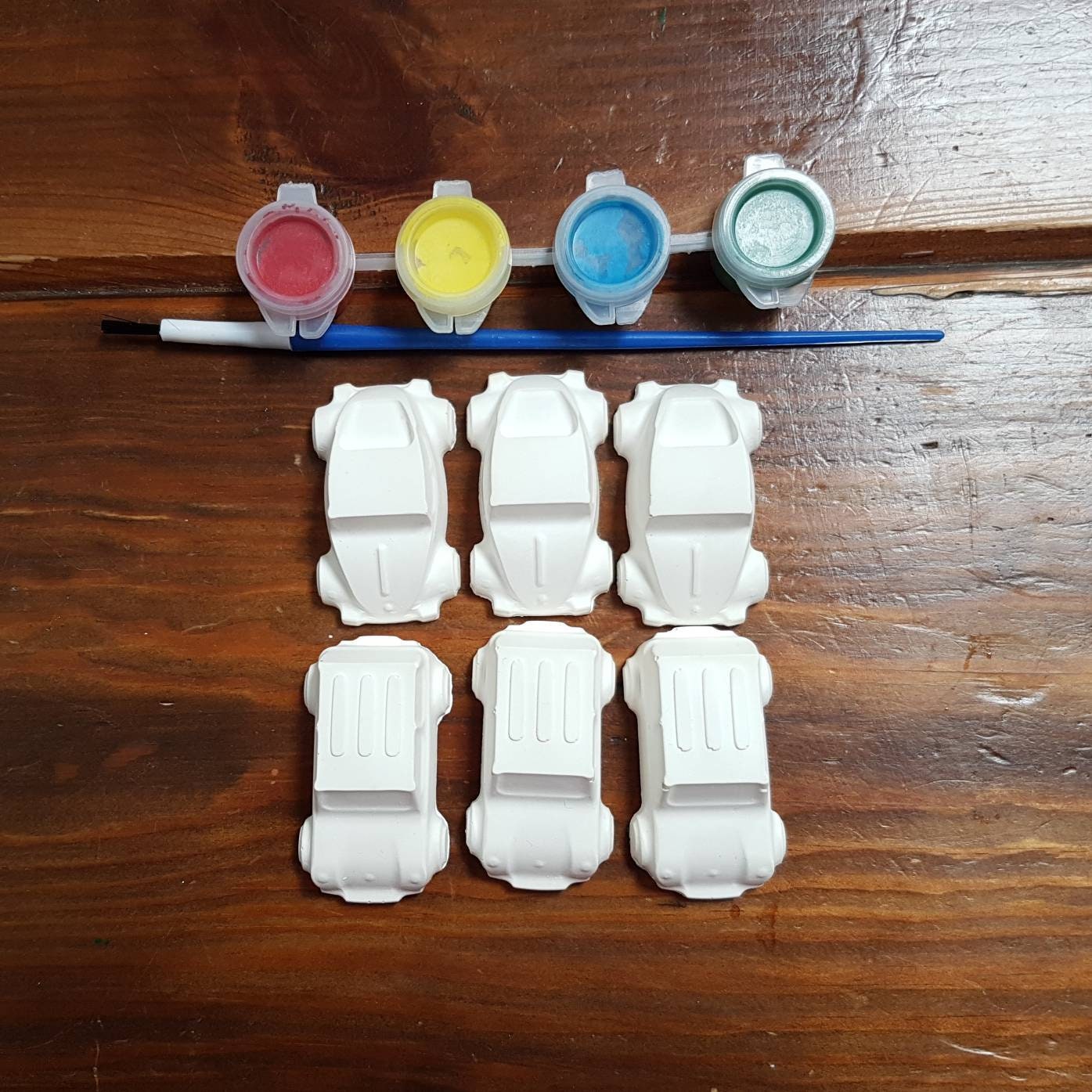 Paint your own plaster cars kit. 6 Handmade ready to colour Etsy